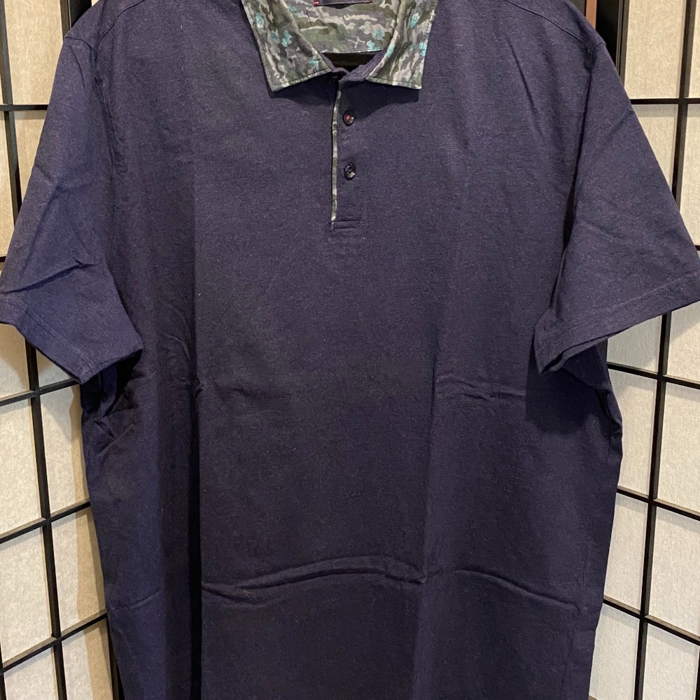 Stone Rose Mens Navy Blue Short Sleeve Polo - XL